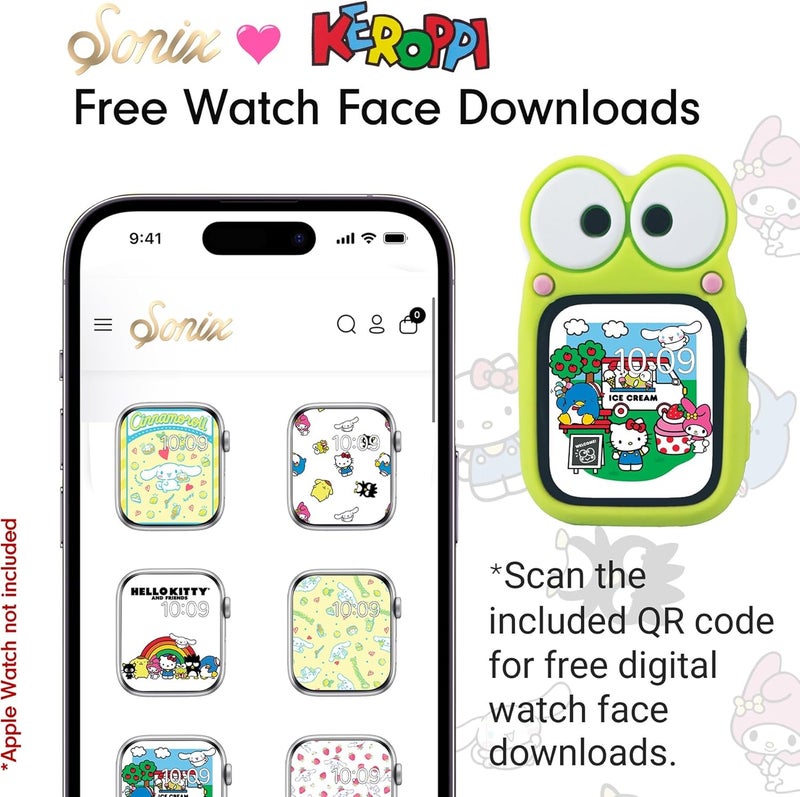 Sonix x Sanrio Apple Watch Cover | Bumper Case for Apple Watch | Protective Silicone Cover | Fits 38mm/40mm/41mm | Keroppi - Green - Image 4